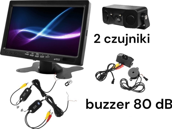 Nvox 716 Nakkestøtte Eller Fritstående 7quot Lcd Monitor Med Bakkamera Trådløst Modul - Nvox Dashcam  - 5901867728937