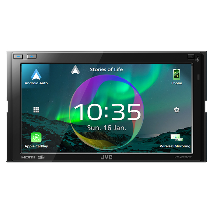 Jvc M875dbw Din Radio Trådløs Carplay Android Auto